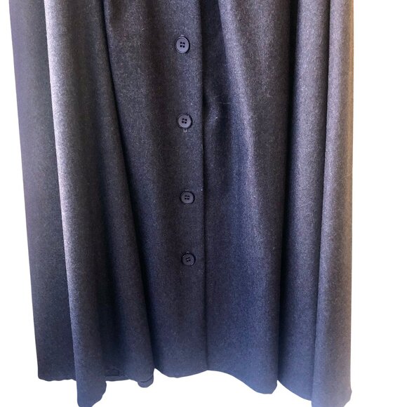 Brown 100% Wool Maxi Long Skirt Button Down Front Vintage 80's USA Womens 14 - Picture 6 of 15